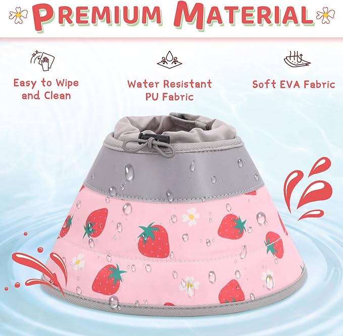 Cat Cone Collar Soft to Stop Licking, Adjustable, Foldable Lightweight Kitten Cones After Surgery Recovery for Cats & Kittens, Cat Cone Alternative (Pink, L)-PawvioPets