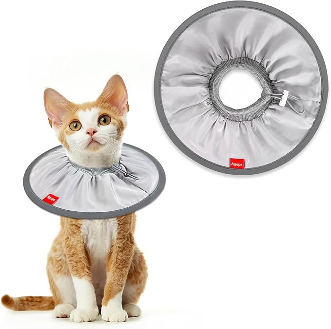 Agape Soft Cat Cone, Lightweight Recovery Collar for Cats to Stop Licking and Scratching After Surgery, Comfy Kitten Cone for Wound Care, Cute E Collar Alternative for Small, Medium, and Large Cats-PawvioPets