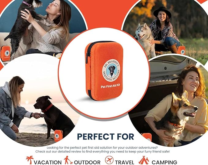 Dr Brahmsy’s Pet First Aid Kit – Emergency Kit for Dogs, Perfect for Travel, Camping & Hiking Essentials-PawvioPets