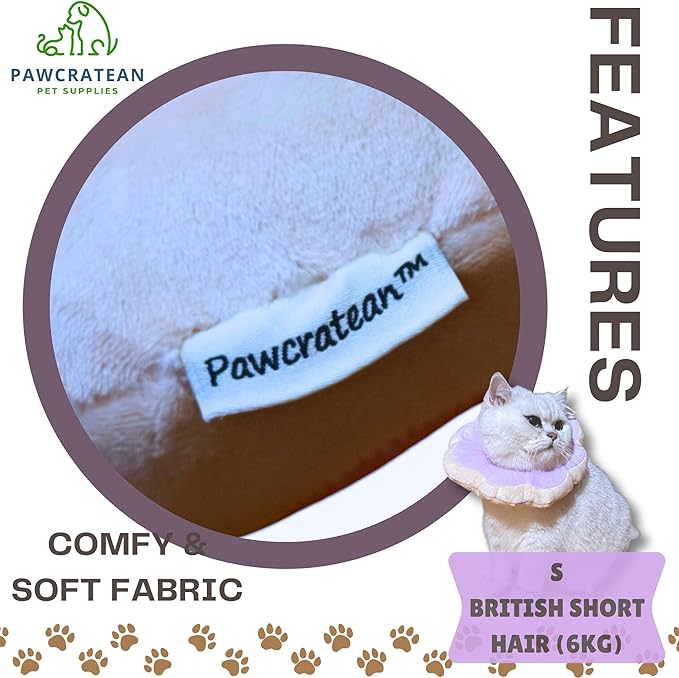 Adjustable Comfy Flower Style Elizabeth Collar for Cats Puppies Soft Recovery Cone Pet Protective Neck Collar (Purple, Small)-PawvioPets