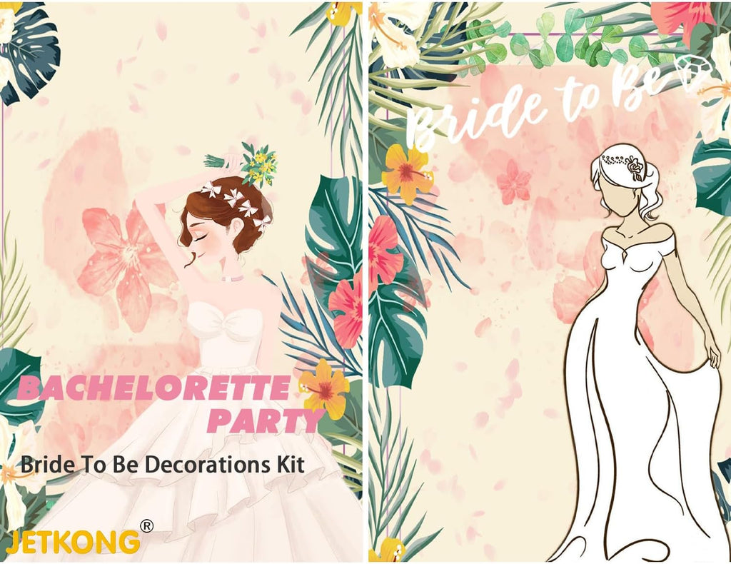 JETKONG 3 Pcs Bachelorette Party Decorations "BRIDE" Crown, Bride to Be Sash&Veil for Women Bachelorette Party Gifts, Bridal Shower Supplies, Gifts, Favors (Rose Gold)