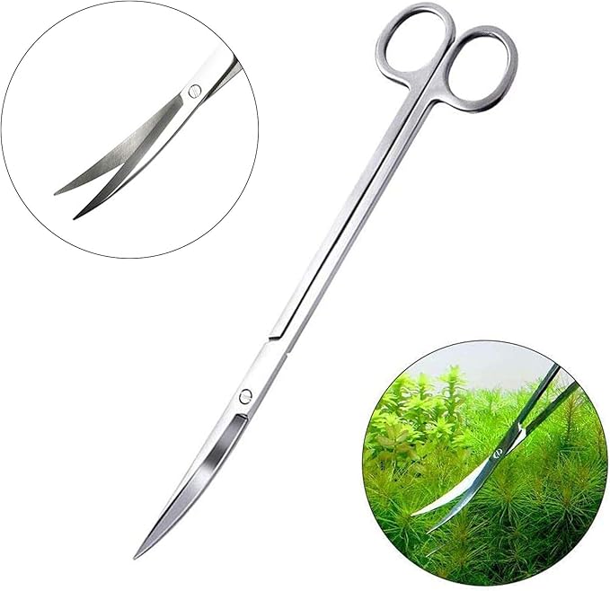 3 in 1 Aquarium Aquascape Tools Kit Long Stainless Steel Aquarium Tank Aquatic Plant Tweezers Scissors Tools-PawvioPets