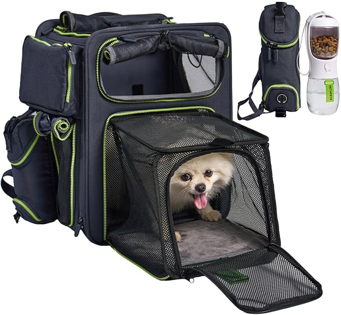 Cat Backpack Carrier & Dog Car Seat for Small Pets Up to 25 lbs - Expandable Cat Carrier Backpack with Safety Leash and Breathable Mesh - Waterproof for Travel - 3 in 1-PawvioPets