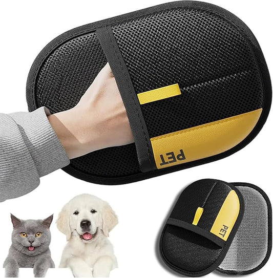 2Pcs Electrostatic Gloves Pet Hair Removal, Reusable Cat & Dog Hair Remover for Couch, Furniture, Carpet, Curtain, Upgraded Animal Fur Removal Tool, Cat Grooming Gloves-PawvioPets