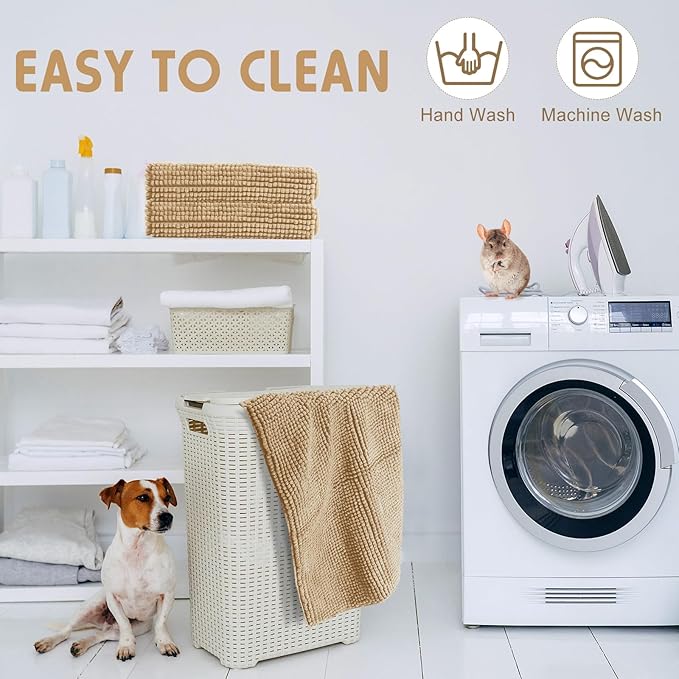 Amylove 4 Pcs Guinea Pig Cage Liner Guinea Pig Bedding Washable Fleece Pee Pads Reusable Small Animals Training Mat Small Animal Sleeping Bed for Bunny Hamster (Beige,16 x 24 Inch)-PawvioPets