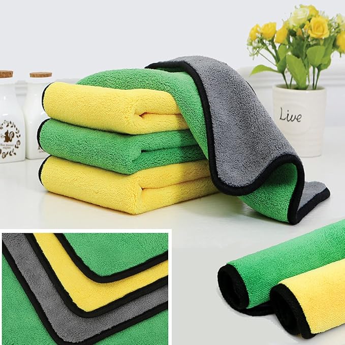 Dog Towel - 2 Pack Large Dog Bath Towel Super Absorbent Microfiber Beach Towels for Quick Drying Small Medium Large Dogs and Cats, Machine Washable,55.1x27.5 inch,Yellow Green-PawvioPets