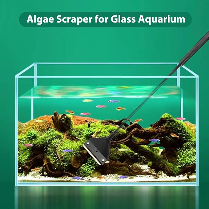 Algae Scraper for Glass Aquarium,Aquarium Razor Scraper with 10 Replaceable Blades,Aquarium Cleaning Tools.-PawvioPets