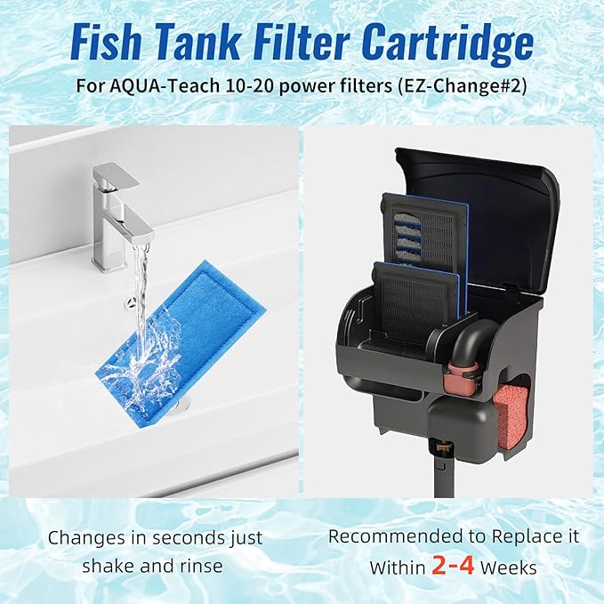 8 Pack Aquarium Filter Cartridge for Marineland Rite-Size B, Fish Tank Filters for Aqua-Tech EZ-Change #2, 10-20 Power Filter and for Marineland Penguin PRO Power Filters 100/125/175-PawvioPets