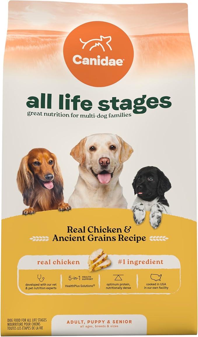 Canidae All Life Stages Real Chicken & Ancient Grains Recipe – High Protein Premium Dry Dog Food for All Ages, Breeds, and Sizes– 27 lbs.-PawvioPets