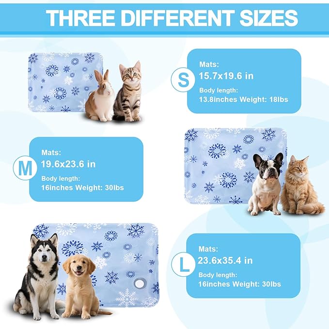 Dog Cooling Mat, Cooling Mat for Dogs & Cats, Provides Instant Relief for Small, Medium, Large Dogs, Washable, Non-Slip Design, Perfect for Hot Summer Days to Keep Pets Comfortable (S 16''*20'')-PawvioPets