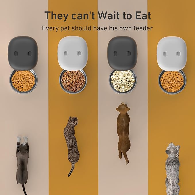 Automatic Cat Feeders - 3L Cat Food Dispenser Easy to Use, Timed Automatic Pet Feeder with Over 180-day Battery Life, 1-6 Meals Dry Food Programmable Portion Control Also for Dogs-PawvioPets