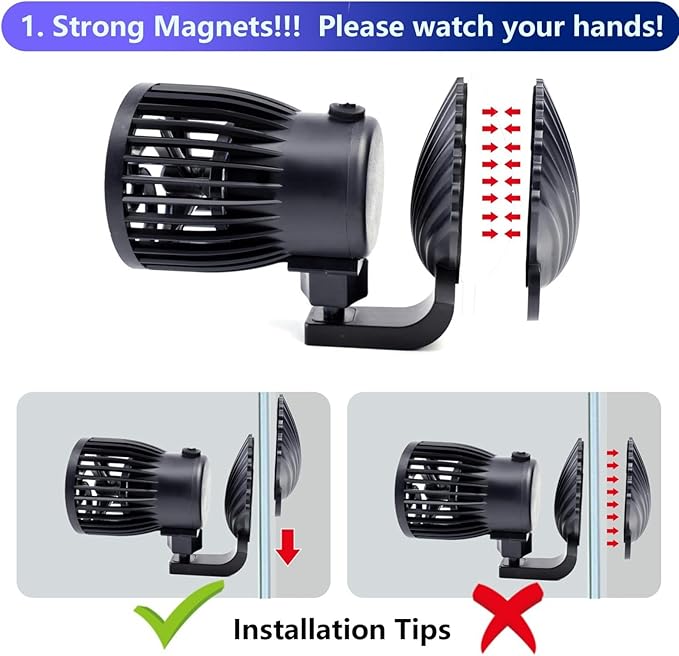 CONQUERALL 520-2600GPH 15W Wave Maker 24V DC Multi Angle Direction Sine Wave Technology Large Flow Suit for Fish Tank Aquarium Freshwater and Saltwater-PawvioPets