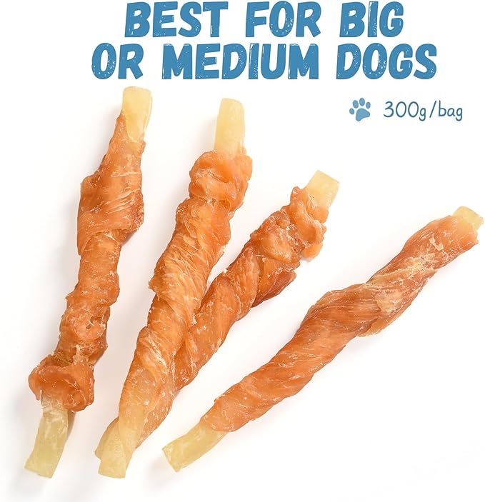 Dog Treats Chicken Wrapped Cod Sticks, Natural Chicken Cod Jerky Treats Rich in Omega-3, High Protein Chewy Training Treats Dog Snacks for Small Medium Large Dogs, 15-17 Counts, 10.6 oz-PawvioPets