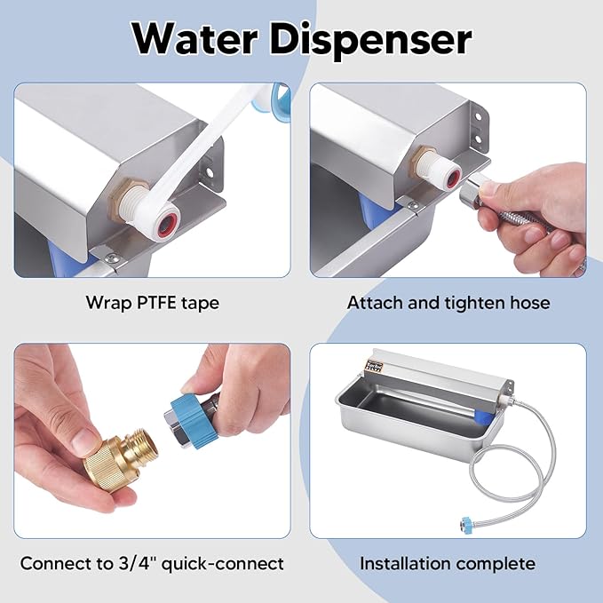 Automatic Water Dispenser for Dog, 6L Dog Water Bowl Dispenser, Large Stainless Steel Indoor/Outdoor Water Feeder Suitable for Dogs Livestock Chicken Horse, Easy to Clean-PawvioPets