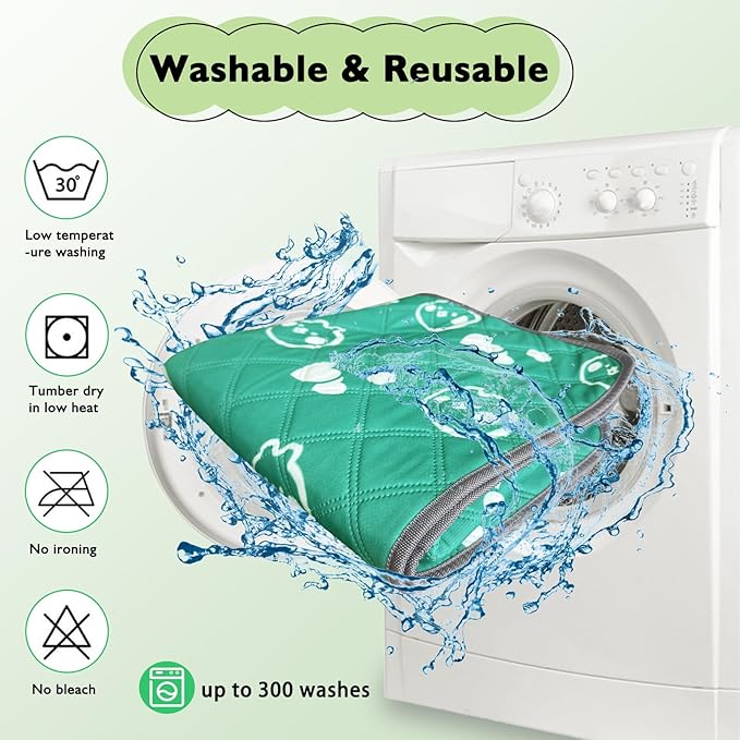 4 Pack Guinea Pig Bedding - Washable Guinea Pig Liners for C&C 2x1 Cage, Waterproof Reusable & Anti Slip Pee Pads Super Absorbent Mats for Small Animal Rabbit Hamster Rat (Green, 28 x 14 Inch)-PawvioPets