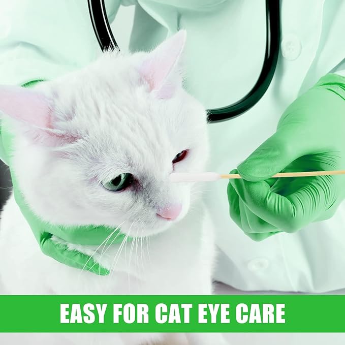 Dog Ear Cleaner Q Tips, 200pcs 6-Inch Long Cotton Swabs for Dogs - Biodegradable Qtips for Ear Cleaning, Infection Treatment, Wax Removal & Pet Care-PawvioPets