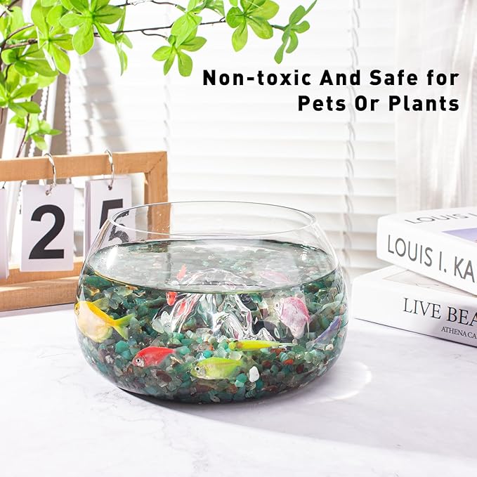 3 Lb Green Agate Crushed Stone Crystal Chips Bulk, Natural Polished Aquarium Stones Pebbles Irregular Decorative Rocks for Fish Tank, Vase Fillers, Succulent Plants Decor-PawvioPets