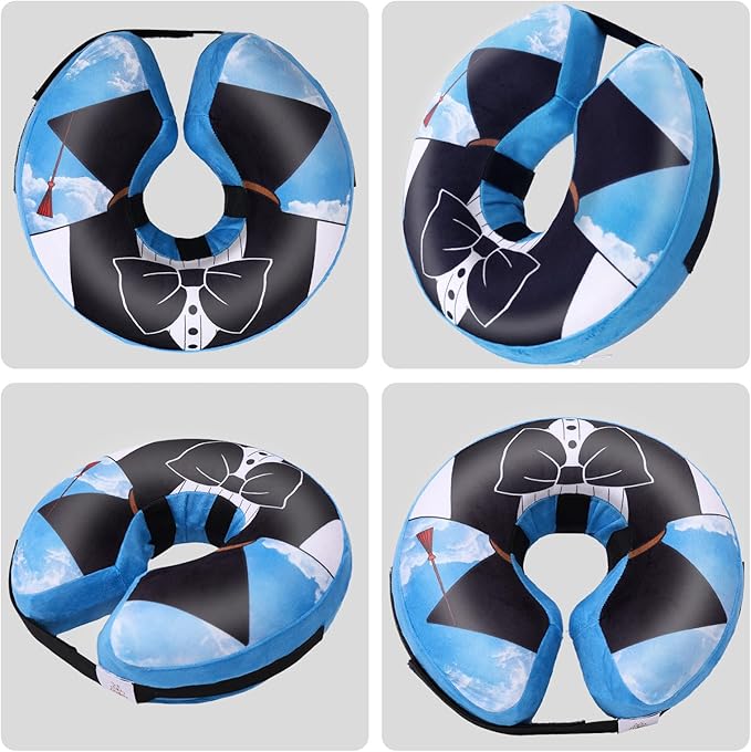 CuteBone Inflatable Dog Donut Collar with Removable Soft Fleece Covers for Small/Medium/Large Dogs and Cats After Surgery GWB13M-PawvioPets