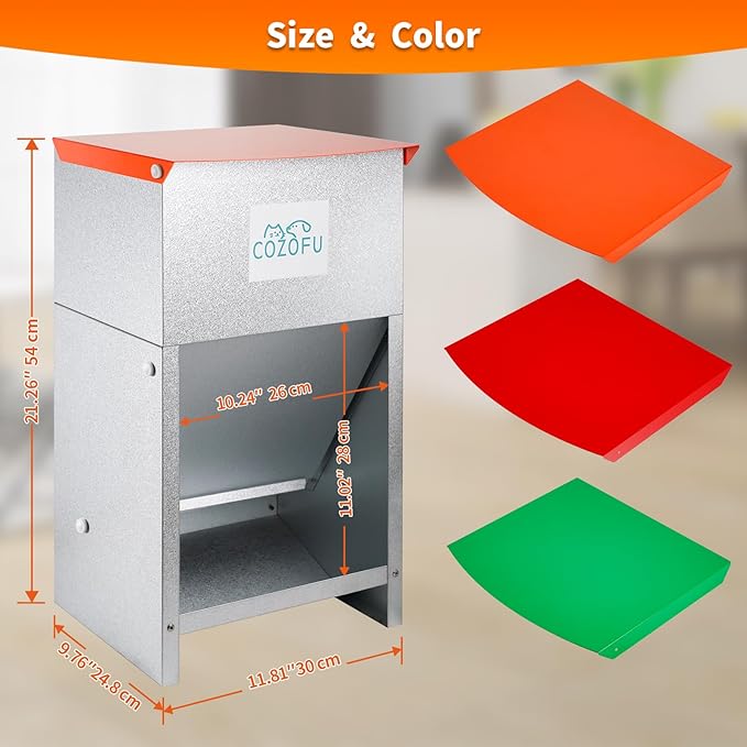 Dog Feeder - Galvanized Metal Pet Food Station for Indoor & Outdoor Use - Automatic Gravity-Fed Dispenser Suitable for Small, Medium, and Large Dog Breeds - Capacity: 25 Pounds of Dry Kibble-PawvioPets