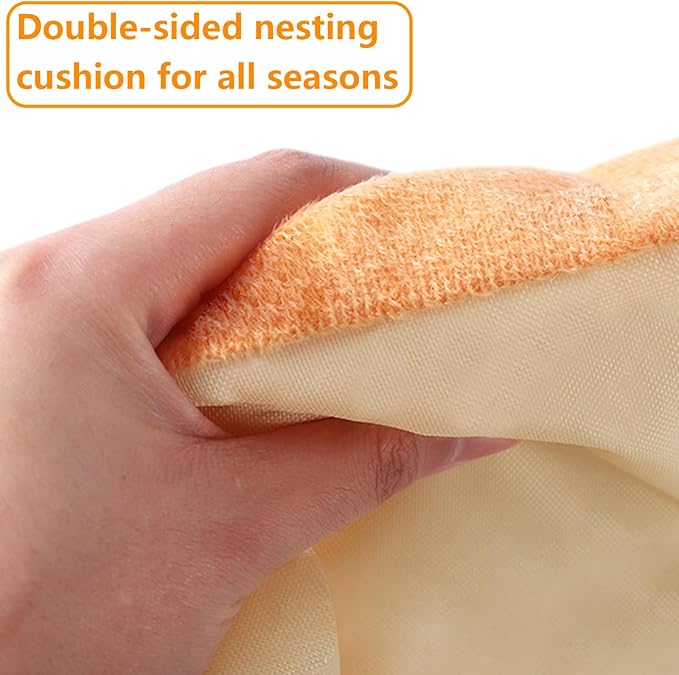 Bunny Bed, Rabbit Bed Carrot Shape, Soft & Machine Washable with Removable Cushion for Guinea Pig Chinchilla Squirrel Hedgehog and Other Small Animals (Carrot Shape)-PawvioPets