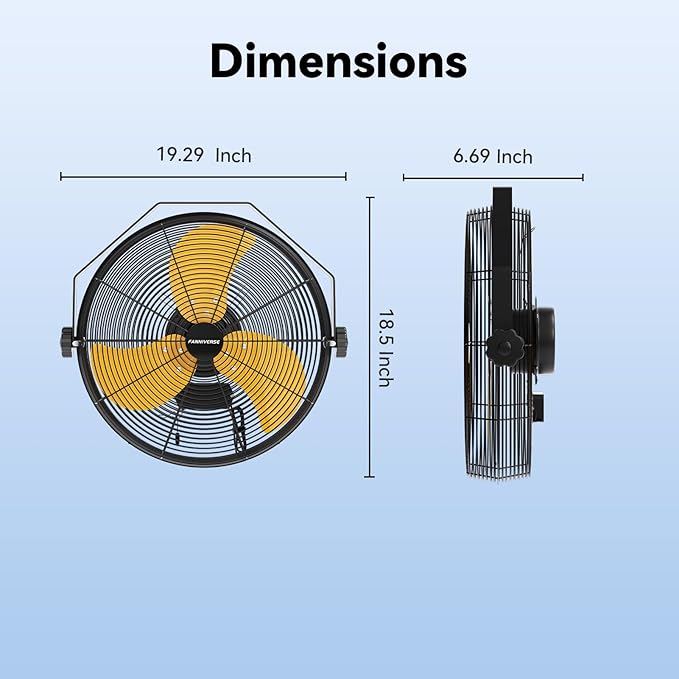 2PCS 14 Inch Wall Fan Pro Series - Waterproof Motor High Velocity Wall Mount Fans for Commercial, Residential, Warehouse, Covered Patio, Shop, Garage, Barn 3 Speed 3000 CFM UL Safety Listed-PawvioPets
