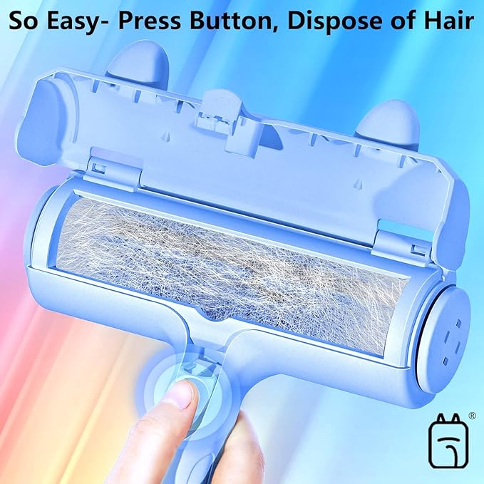 ACE2ACE Pet Hair Removal Tool, Lint Roller Brush for Cats and Dogs, Reusable Self Clean Pet Fur Remover, Pet Hair Remover for Laundry, Carpet, Furniture, Couch, Sofa and Bedding (Blue)-PawvioPets