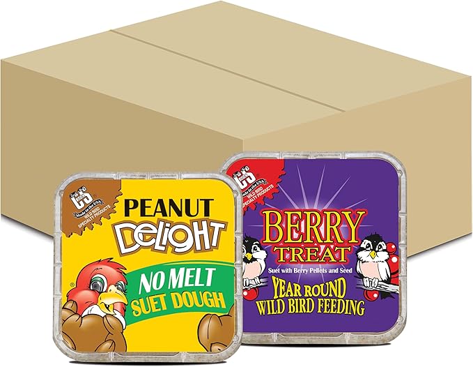 C&S Suet Variety Value Pack, Peanut Delight Dough & Berry Treat 24 Pack-PawvioPets