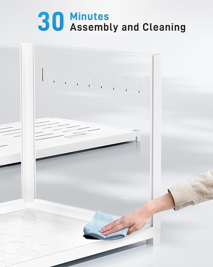 BUCATSTATE Hamster Cage 3.0: Metal Large Rat Cage Stackable with Top Access Easy Assemble 39.3L x 19.7W x 20.6H Inches Dwarf Syrian Hamster Tank for Gerbil Mouse (5.4 ft², White)-PawvioPets