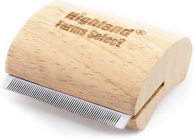 Deshedding Grooming Tool for Dogs, Cats & Horses, Ergonomic Design Wood Groom Brush, Professional Pet Groomer, Painlessly Remove for Short & Long Hair, Fur & Dirt - 2.5 Inches-PawvioPets