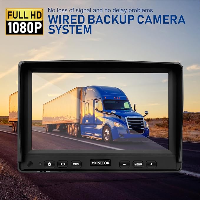 Backup Camera for Truck RV,Back up Camera with Screen Kit HD 1080P 7inch Reverse Monitor,Rear View Cameras for Trailer, Bus/Tractor/Vehicle with 170 Degree,IP69K Waterproof,IR Night Vision.-PawvioPets