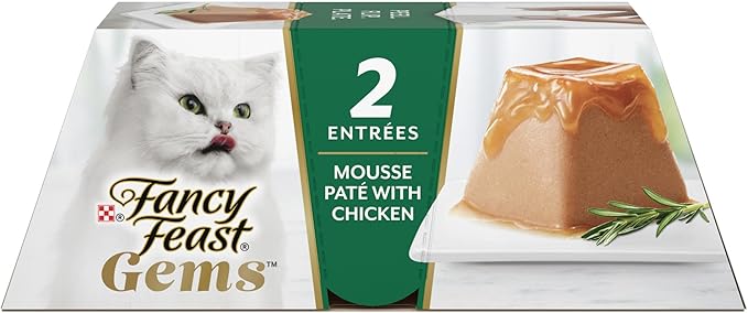 Fancy Feast Gems Pate Cat Food Mousse With Chicken and a Halo of Savory Gravy Cat Food - (Pack of 8) 4 oz. Boxes-PawvioPets