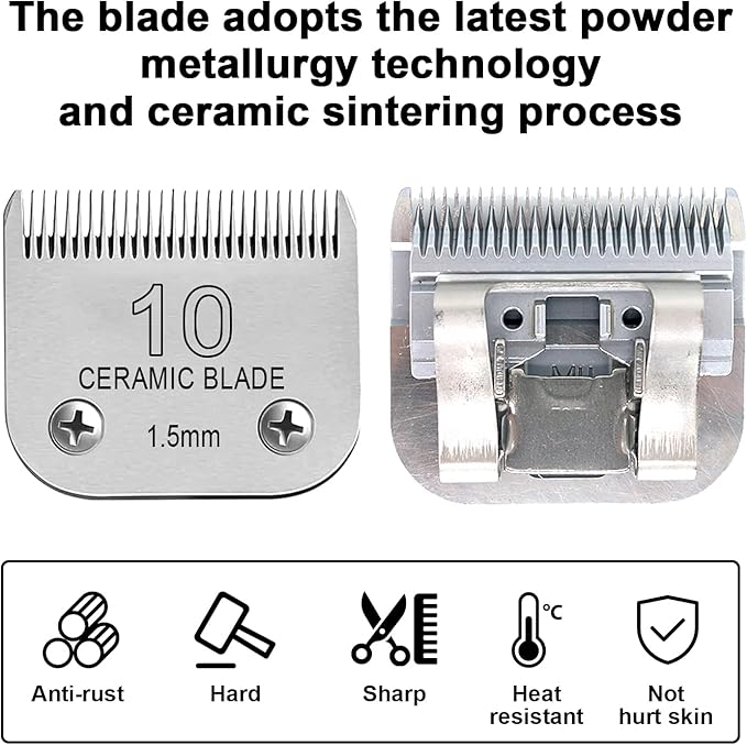 Detachable Pet Dog Clipper Blades, Compatible with Size-7FC Cut Length 1/8"(3.2mm), Most Oster A5, KM Series Clippers,Made of Stainless Steel Blade 1Pack-PawvioPets