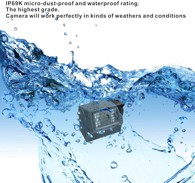 AHD 1080P 7" Reverse Rear View Backup Camera System, Camera with Night Vision Waterproof IP69K Vibration-Proof 10G for Tractor/Truck/Bus/Motorhome/Excavator/Caravan/Skid Steer/Harvester-PawvioPets