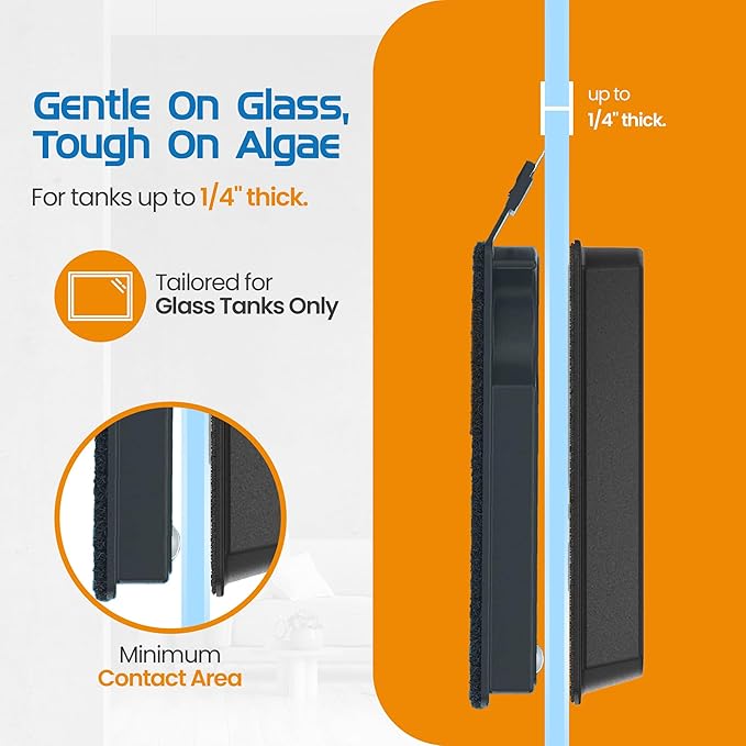 FL!PPER Flipper Cleaner Float - 2-in-1 Floating Magnetic Aquarium Glass Cleaner - Fish Tank Cleaner - Scrubber & Scraper Aquarium Cleaning Tools - Floating Fish Tank Cleaner, Nano-PawvioPets