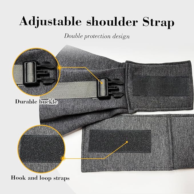 Dog & Cat Carrier Sling, Adjustable Soft Padded Shoulder Puppy Carrier, Hands-Free Dog Carrier Bag with Double Safety Buckles Premium Material for Outdoor Travel (Dark Gray, L)-PawvioPets