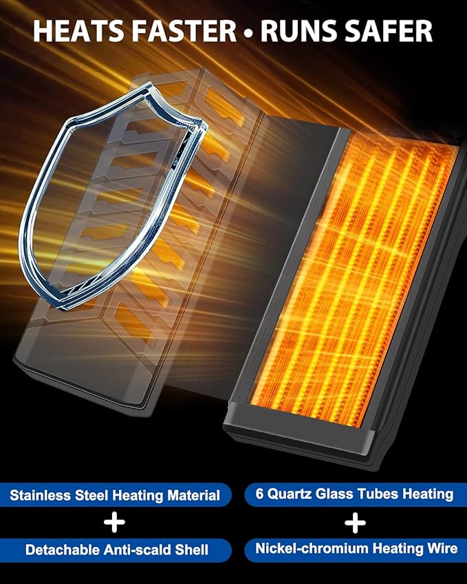 fishkeeper 800W Submersible Aquarium Heater – Ultra-Safe Digital Fish Tank Heater for 80-230 Gallon, Leaving Water Auto Power-Off, PID Intelligent Fast Heating, 59°F-93°F Accurate Temperature Control-PawvioPets