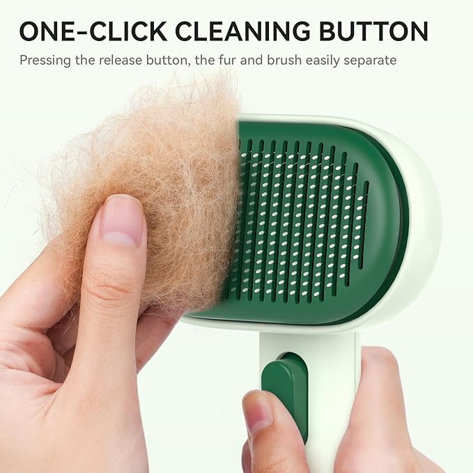 Aumuca Cat Brush for Shedding, Cat Brushes for Indoor Cats, Horses Grooming Deshedding Brush for Dog Kitten Horse Massage Removes Loose Fur, Forest Green-PawvioPets