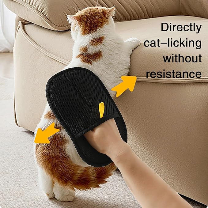 3Pcs Electrostatic Pet Hair Cleaning Gloves, 2025 Pet Hair Remover Glove, Washable Reusable Dogs Cats Hair Gloves for Furniture Bed Sheets Couch Clothes Carpet Car Seat-PawvioPets