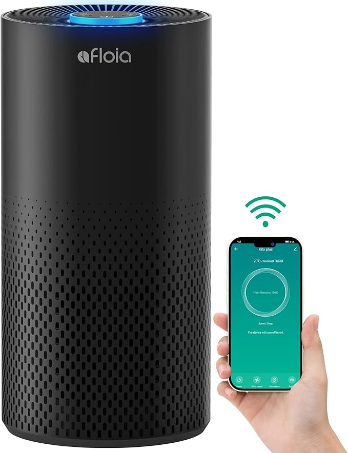 Afloia Air Purifiers for Bedroom Home Large Room, 2.4GHz Wi-Fi Smart 3 in 1 Filter Air Purifiers for Pets Allergy Odor Smoke Dust Mold Pollen, Air Cleaners Work with Alexa and Google Assistant-PawvioPets