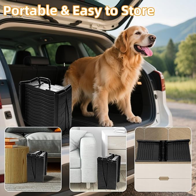 Dog Ramp for Car, Pet Ramp with Removable Non-Slip Pads for Large Small Medium Dog Cat, 60''x16'' Folding Pet Ramp to Get on Truck SUV Van Up to 150LBS, Car Ramp for Pets Outdoor Indoor-PawvioPets