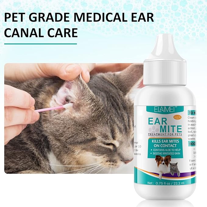 Ear Mite Treatment for Dogs 2PACK, Dog Ear Infection Treatment, Dog Ear Mite Treatment, Dog Ear Drops Alleviation Suffering from Ear Mites & Itching and Odours Stinky Stuff, Dogs Ear Care Solution-PawvioPets