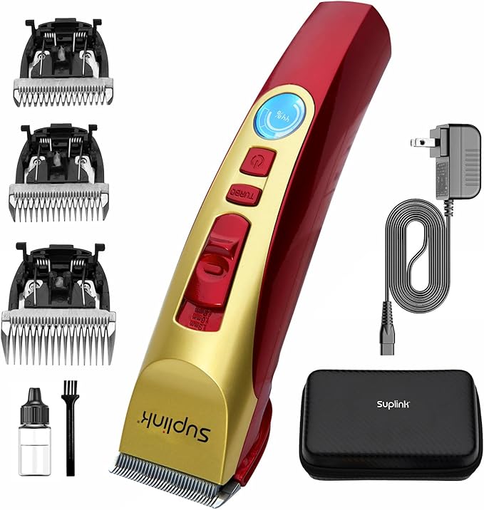 Dog Clippers for Grooming for Thick Heavy Coats/2-Speed Low Noise Rechargeable Cordless Pet Shaver with Stainless Steel 4 Blade for Dogs Pets and Animals-PawvioPets