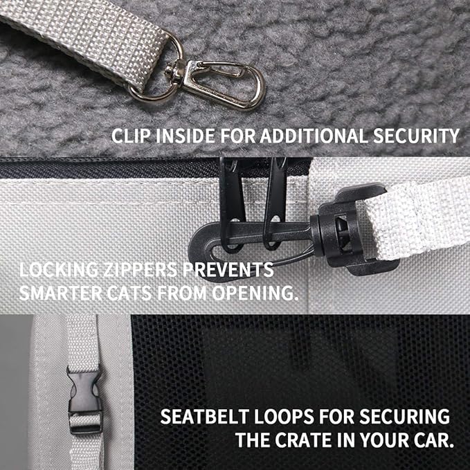 Extra Large Cat Carrier Soft Sided, Portable Small Dog Carrier for 2 Cats, 24"x16.5"x16" Car Travel Folding Comfortable Design with Bowl, Blue-PawvioPets