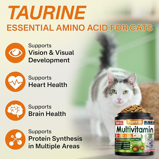 Cat 6-in-1 Calming Diffuser + Multivitamin 500 Chews for Cats – Stress Relief, Immune, Skin & Coat, Digestion, Brain & Bone Health for All Cats, 2 Diffusers + 4 Refills-PawvioPets