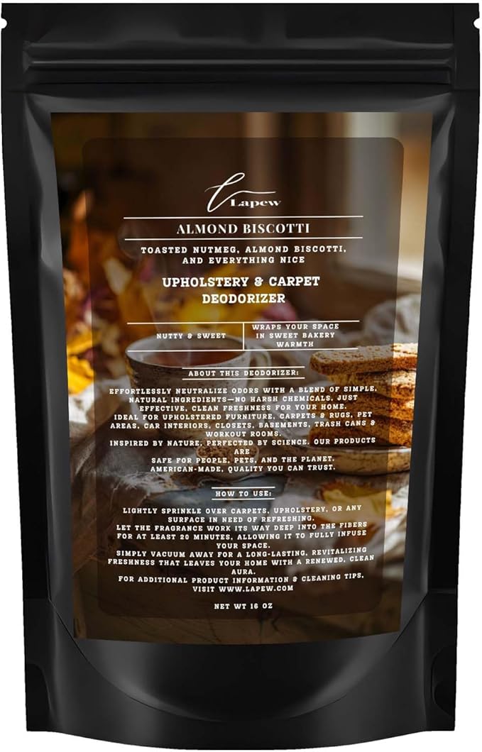 Almond Biscotti Carpet Freshener Powder: Powerful Odor Eliminator for Home, Upholstery Deodorizer, Carpet Deodorizer, Pet Urine, Cat Litter Box - Nutmeg & Spice Fragrance-PawvioPets
