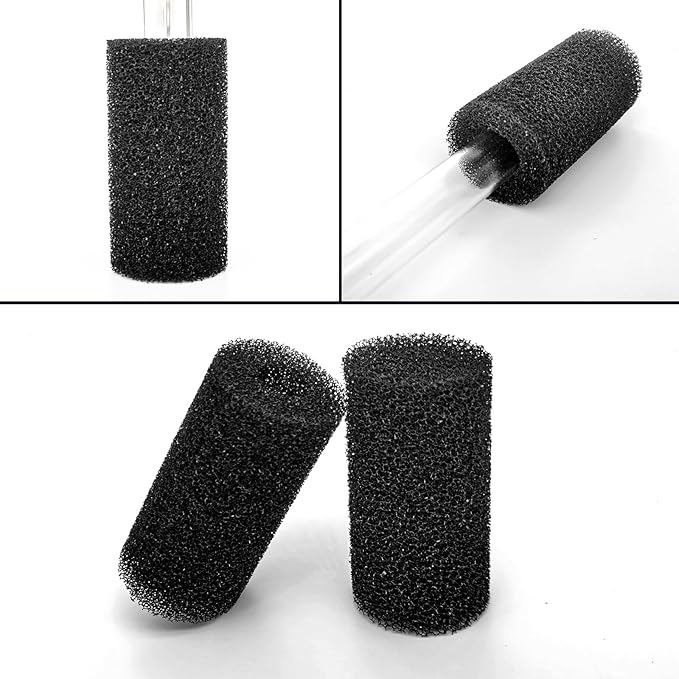 6X Pre-Filter Sponge for Aquarium Shrimp Fry Fish Tank Filter Pump Prefilter Sponge Replacement Foam Cover 3.2 X 1.6 Inch with 0.6" Hole Diameter-PawvioPets