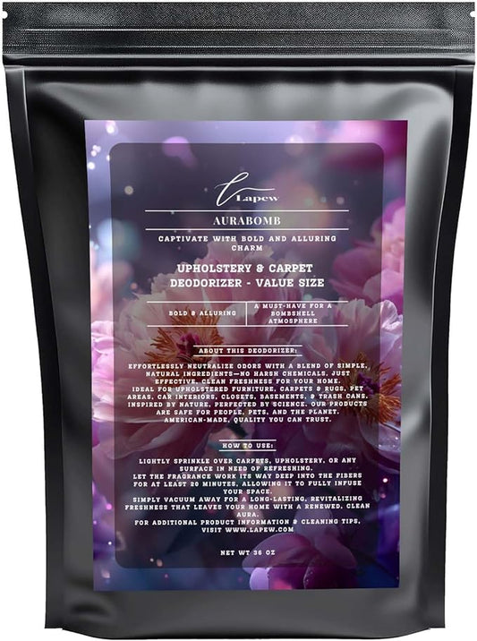 Aurabomb Carpet Freshener Powder Refill 36 oz | Powerful Odor Eliminator for Home | Upholstery Deodorizer | Carpet Deodorizer | Pet Urine | Cat Litter Box | Bombshell Fragrance-PawvioPets
