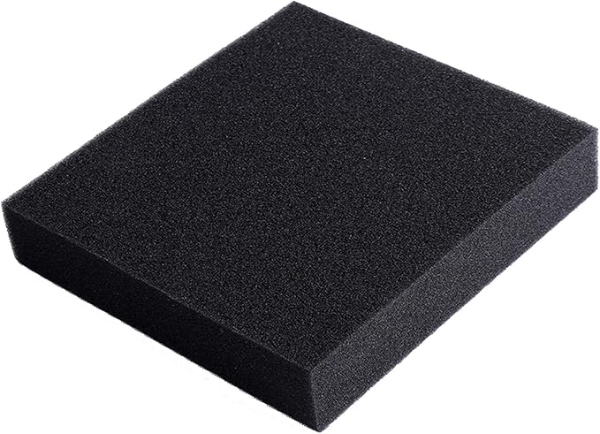 AQUANEAT Aquarium Filter Sponge Open Cell Foam Sheet Bio Sponge Filter Media Pad HMF Fish Tank Sump Divider (11" Lx 10.25" W x 2" H, Black)-PawvioPets