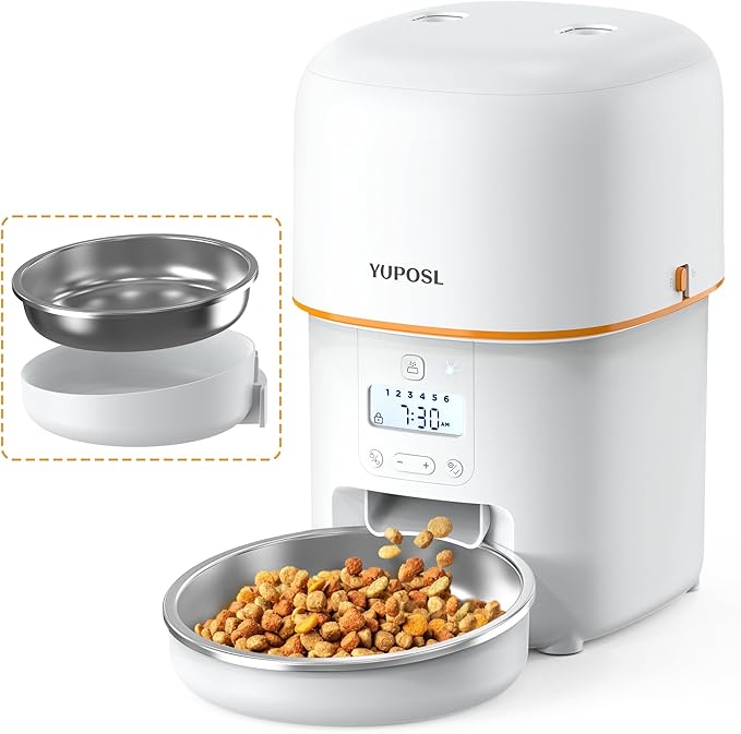 Automatic Cat Feeders - 2L Cat Food Dispenser Easy to Use, Timed Automatic Pet Feeder with Over 180-day Battery Life, 1-6 Meals Dry Food Programmable Portion Control Also for Dogs-PawvioPets