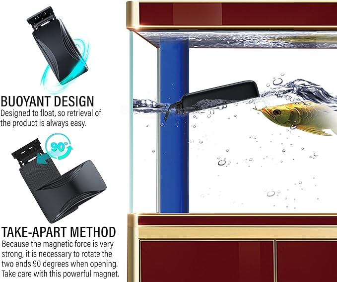 Aquarium Super Strong Magnetic Cleaner Glass Fish Tank Megnet Brush Algae with Scraper Floating Brush Medium-PawvioPets